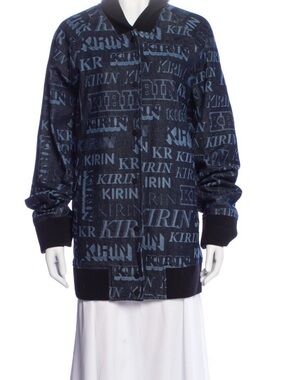 KIRIN  denim Logo-Print Crewneck Jacket. Peggy Gou